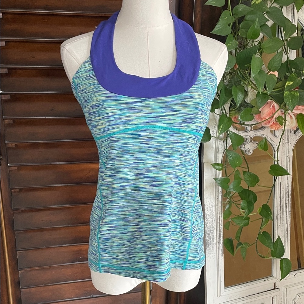 Lululemon Size 8 Women's Blue and Purple Halter Top